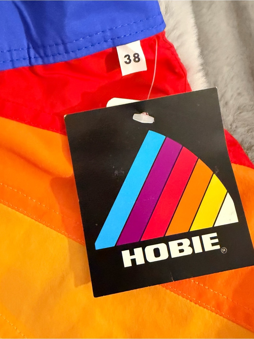 NWT Hobie Vintage Deadstock Rainbow Surf Board Shorts Size 38